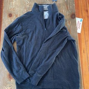 Mens Vineyard Vines Pique Charcoal 1/4 Zip (Med)